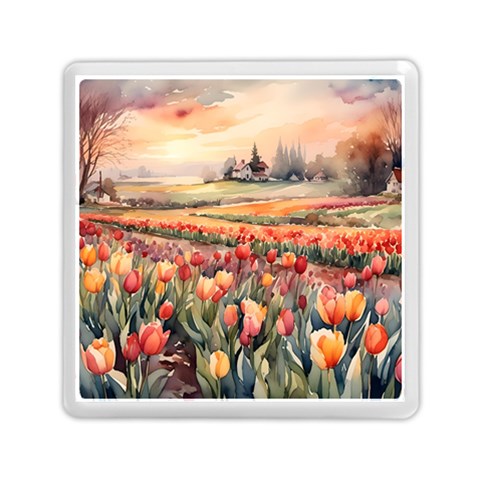 Tulips Field Tree Memory Card Reader (Square) from ArtsNow.com Front