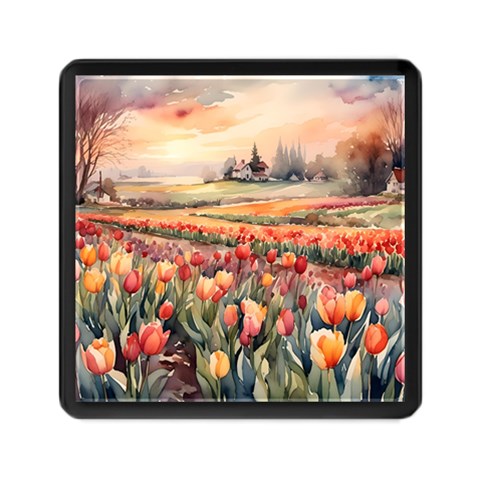 Tulips Field Tree Memory Card Reader (Square) from ArtsNow.com Front