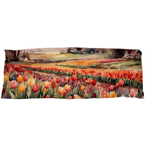 Tulips Field Tree 40 x15  Body Pillow Case Dakimakura (Two Sides) from ArtsNow.com Front
