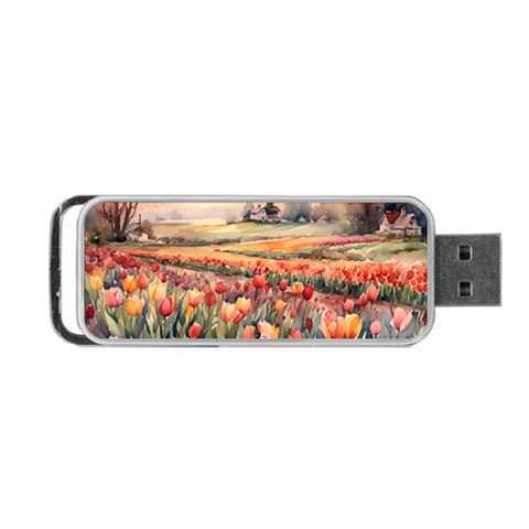 Tulips Field Tree Portable USB Flash (One Side) from ArtsNow.com Front