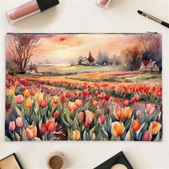 Tulips Field Tree Cosmetic Bag (XXL) from ArtsNow.com Back