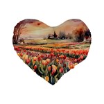 Tulips Field Tree Standard 16  Premium Heart Shape Cushions