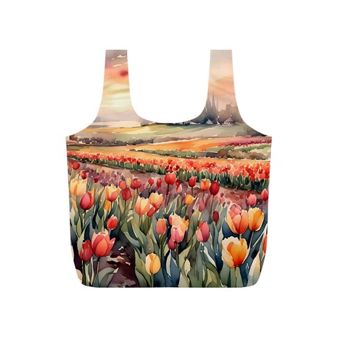 Tulips Field Tree Full Print Recycle Bag (S) from ArtsNow.com Front