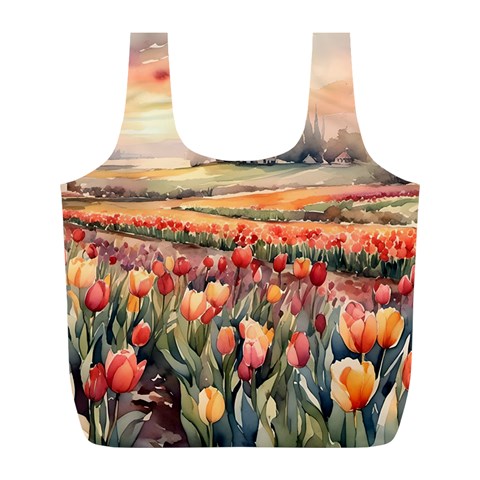Tulips Field Tree Full Print Recycle Bag (L) from ArtsNow.com Back