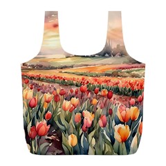 Tulips Field Tree Full Print Recycle Bag (L) from ArtsNow.com Back