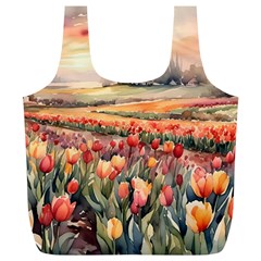 Tulips Field Tree Full Print Recycle Bag (XL) from ArtsNow.com Front
