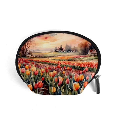 Tulips Field Tree Accessory Pouch (Small) from ArtsNow.com Front