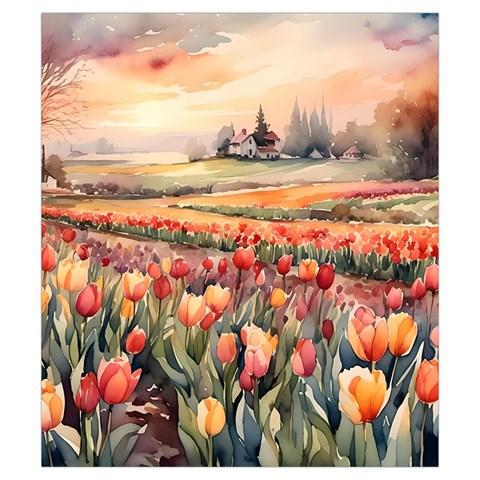 Tulips Field Tree Drawstring Pouch (Small) from ArtsNow.com Front