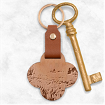 Tulips Field Tree Engraved Wood Key Chain