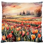 Tulips Field Tree Standard Premium Plush Fleece Cushion Case (One Side)