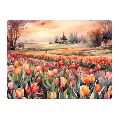 Tulips Field Tree 35  x 27  Two Sides Premium Plush Fleece Blanket (Mini) from ArtsNow.com 35 x27  Blanket Front