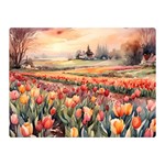 Tulips Field Tree 35  x 27  Two Sides Premium Plush Fleece Blanket (Mini)