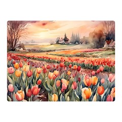 Tulips Field Tree 35  x 27  Two Sides Premium Plush Fleece Blanket (Mini) from ArtsNow.com 35 x27  Blanket Back