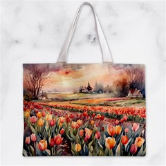 Tulips Field Tree Zipper Mini Tote Bag from ArtsNow.com Front