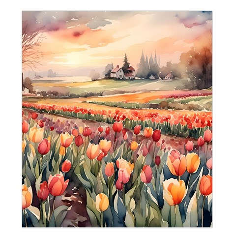 Tulips Field Tree Duvet Cover Double Side (King Size) from ArtsNow.com Front