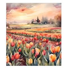 Tulips Field Tree Duvet Cover Double Side (King Size) from ArtsNow.com Back