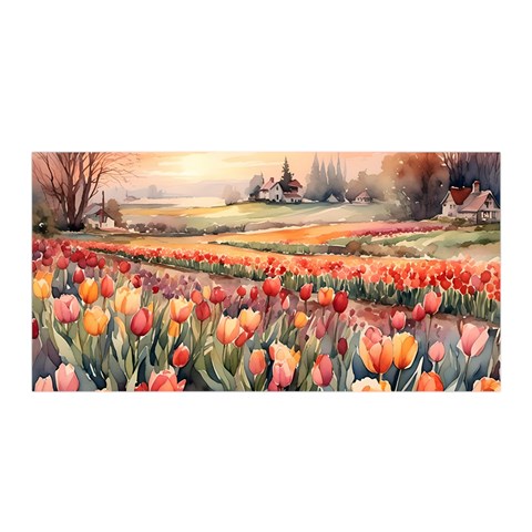 Tulips Field Tree Satin Wrap 35  x 70  from ArtsNow.com Front