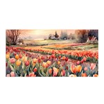 Tulips Field Tree Satin Wrap 35  x 70 