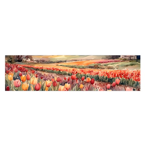 Tulips Field Tree 16 x 60  Oblong Satin Scarf from ArtsNow.com Front