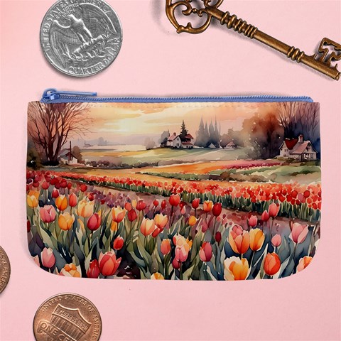 Tulips Field Tree Large Coin Purse from ArtsNow.com Front