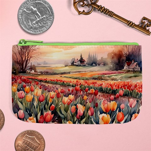 Tulips Field Tree Large Coin Purse from ArtsNow.com Front