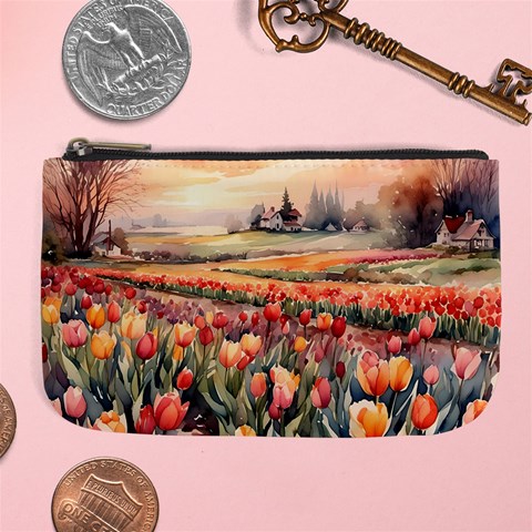Tulips Field Tree Large Coin Purse from ArtsNow.com Front