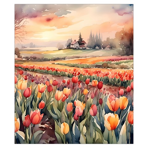 Tulips Field Tree Drawstring Pouch (XS) from ArtsNow.com Front