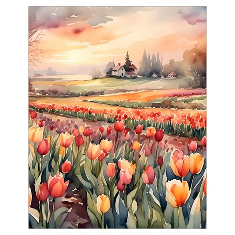 Tulips Field Tree Drawstring Pouch (XL) from ArtsNow.com Back