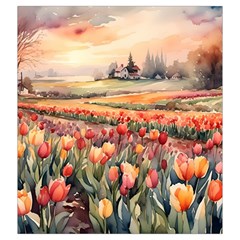 Tulips Field Tree Drawstring Pouch (2XL) from ArtsNow.com Back