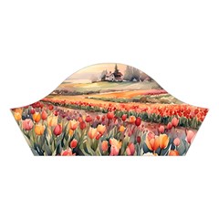 Tulips Field Tree Cotton Crop Top from ArtsNow.com Left Sleeve