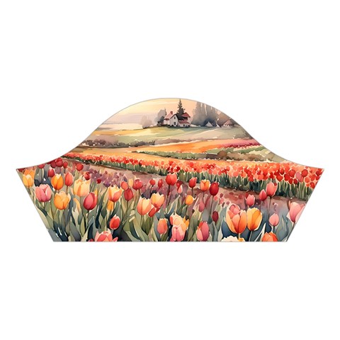 Tulips Field Tree Cotton Crop Top from ArtsNow.com Right Sleeve