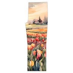 Tulips Field Tree Spaghetti Top Long Pants Satin Pajamas Set from ArtsNow.com Front Bottom Left