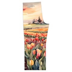 Tulips Field Tree Spaghetti Top Long Pants Satin Pajamas Set from ArtsNow.com Back Bottom Left