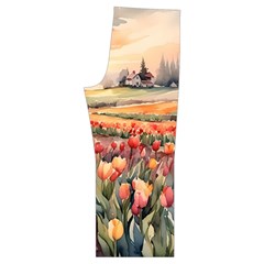 Tulips Field Tree Spaghetti Top Long Pants Satin Pajamas Set from ArtsNow.com Back Bottom Right