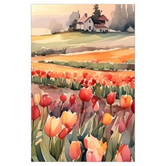Tulips Field Tree Spaghetti Top Long Pants Satin Pajamas Set from ArtsNow.com Pocket