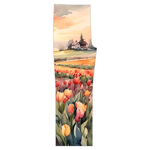 Tulips Field Tree Short Sleeve Long Pants Satin Pajamas Set from ArtsNow.com Front Bottom Right