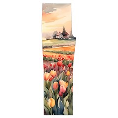 Tulips Field Tree Short Sleeve Long Pants Satin Pajamas Set from ArtsNow.com Front Bottom Right