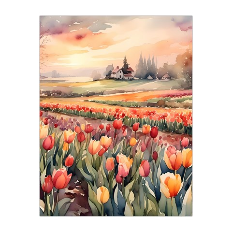 Tulips Field Tree Medium Tapestry from ArtsNow.com Front