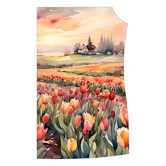 Tulips Field Tree Women s Button Up Vest from ArtsNow.com Front Left