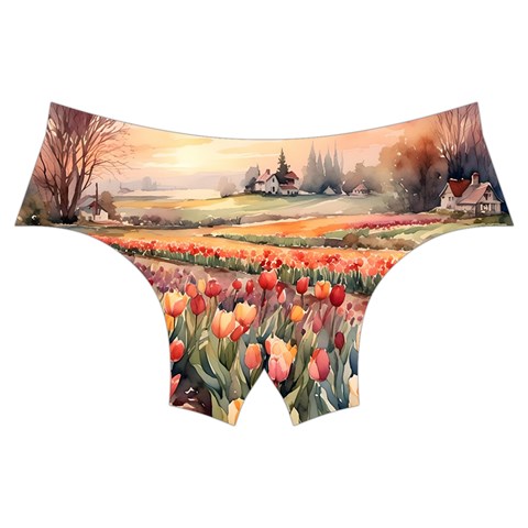 Tulips Field Tree Men s Swim Brief from ArtsNow.com Front