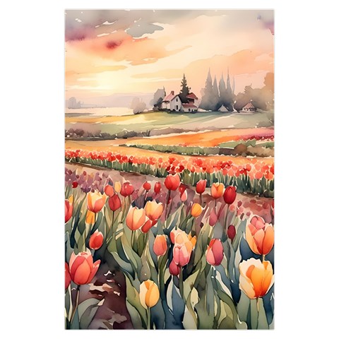 Tulips Field Tree Kids  Hooded Rain Ponchos from ArtsNow.com Front