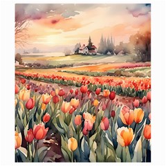 Tulips Field Tree Kids  Hooded Rain Ponchos from ArtsNow.com Hood Left