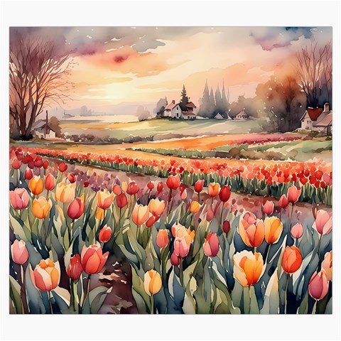 Tulips Field Tree Roll Up Canvas Pencil Holder (S) from ArtsNow.com Front
