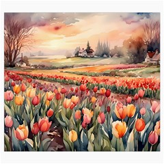 Tulips Field Tree Roll Up Canvas Pencil Holder (S) from ArtsNow.com Front