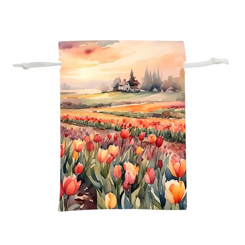Tulips Field Tree Lightweight Drawstring Pouch (S) from ArtsNow.com Front