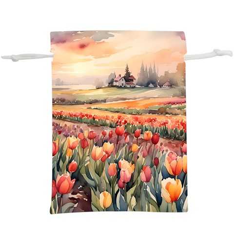 Tulips Field Tree Lightweight Drawstring Pouch (XL) from ArtsNow.com Front
