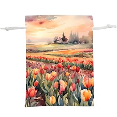 Tulips Field Tree Lightweight Drawstring Pouch (XL) from ArtsNow.com Back