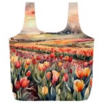 Tulips Field Tree Full Print Recycle Bag (XXXL)