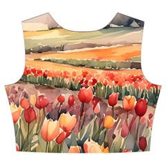 Tulips Field Tree Women s Crop Top Pleated Skater Rave Skirt from ArtsNow.com Back