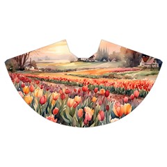 Tulips Field Tree Women s Crop Top Pleated Skater Rave Skirt from ArtsNow.com Skirt Back